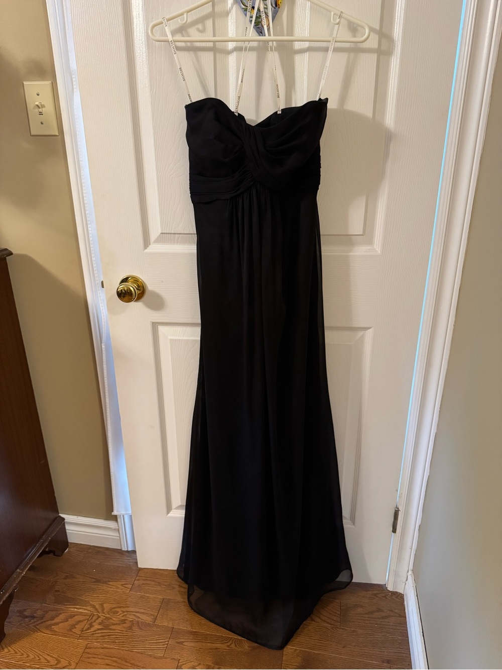 Elegant Black Strapless Evening Dress